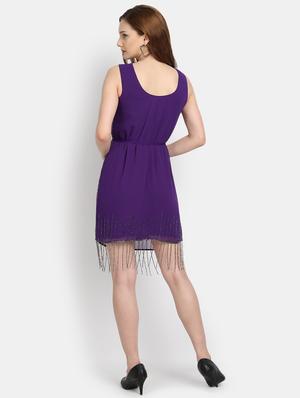 tie front embellished a-line dress - 17892955 - Standard Image - 4