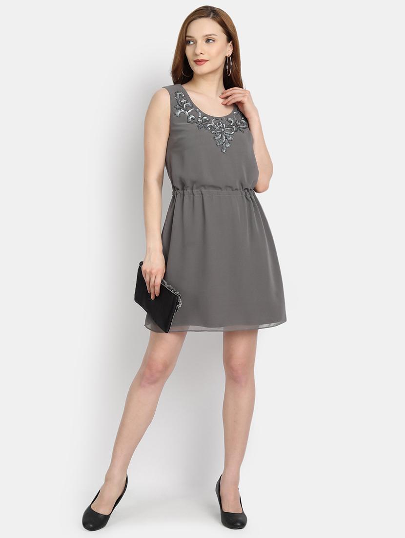 tie front embellished a-line dress - 17892956 - Zoom Image - 5
