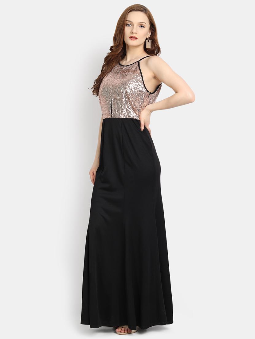 round neck embellished gown dress - 17892958 - Zoom Image - 2