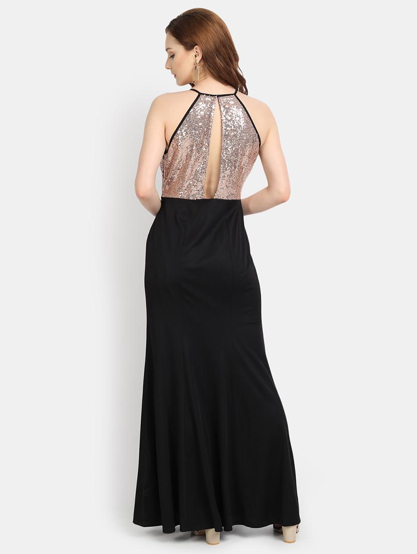 round neck embellished gown dress - 17892958 - Zoom Image - 4