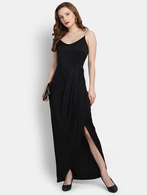 cami neck high slit gown dress - 17892964 - Standard Image - 3