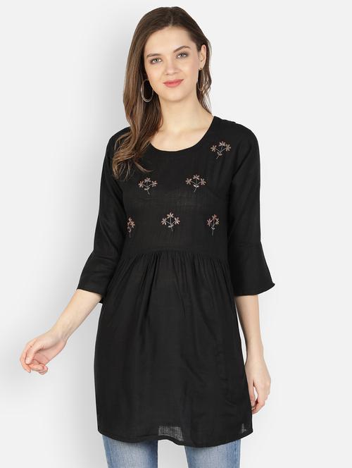 embroidered a-line kurta - 17894320 - Standard Image - 1