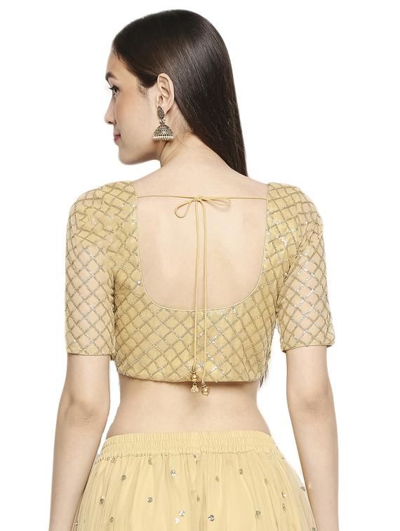 gold net embroidered blouse - 17894387 - Zoom Image - 3
