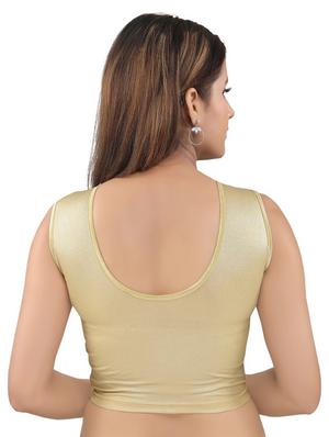 gold crepe solid blouse - 17894400 - Standard Image - 3