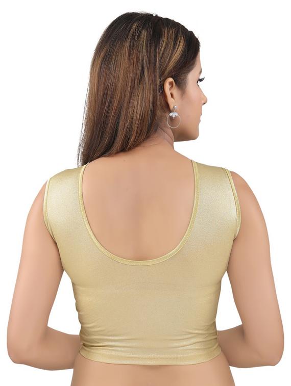 gold crepe solid blouse - 17894400 - Zoom Image - 3