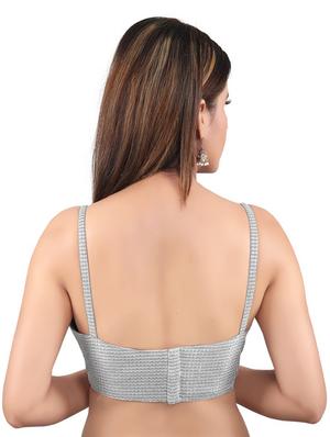 silver crepe embroidered blouse - 17894486 - Standard Image - 3