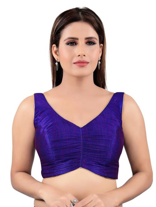 purple art silk solid blouse - 17894505 - Standard Image - 1