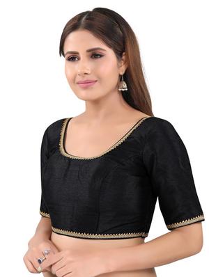 black art silk solid blouse - 17894518 - Standard Image - 2