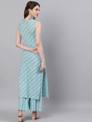 striped kurta palazzo set - 17895878 - Standard Image - 3