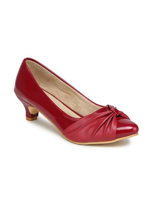 red synthetic platforms pumps - 17895960 - Standard Image - 1