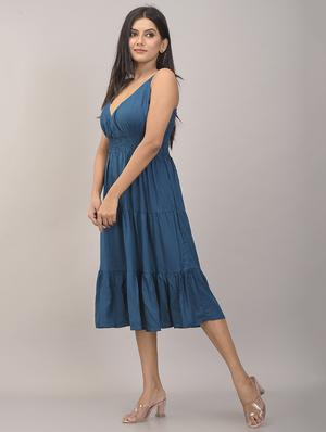 blue rayon empire line dress - 17896242 - Standard Image - 2