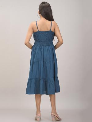 blue rayon empire line dress - 17896242 - Standard Image - 3