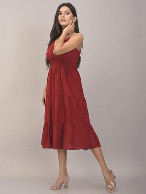 red rayon empire line dress - 17896244 - Standard Image - 2