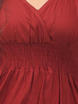red rayon empire line dress - 17896244 - Standard Image - 4