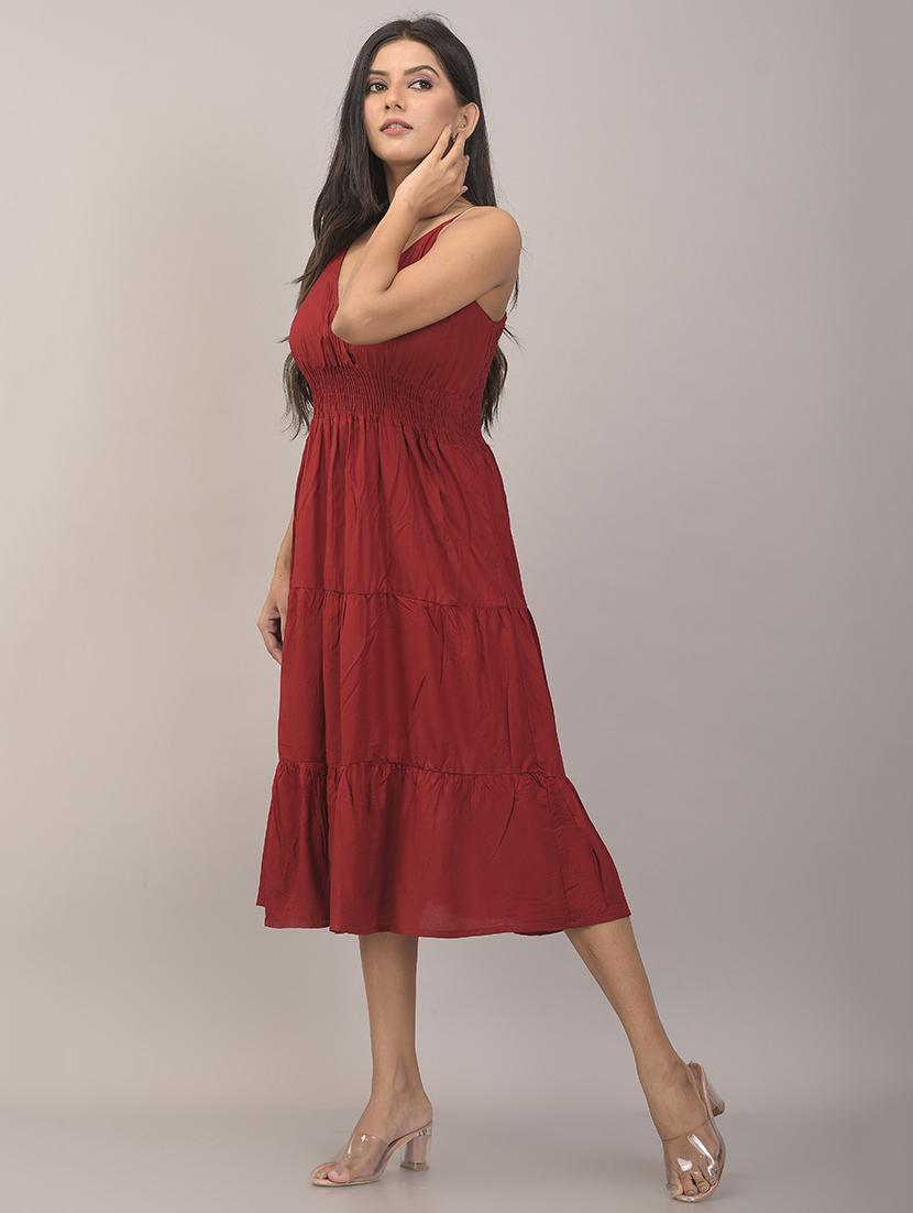 red rayon empire line dress - 17896244 - Zoom Image - 2