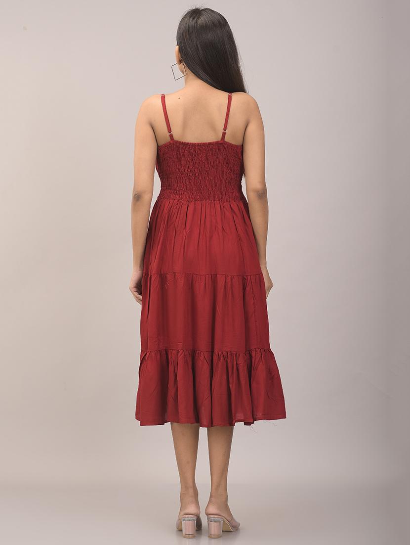 red rayon empire line dress - 17896244 - Zoom Image - 3