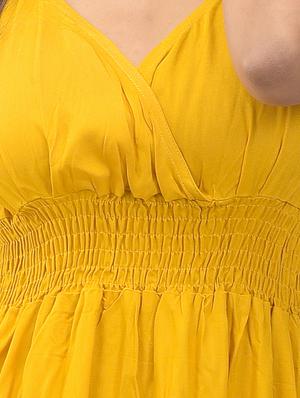 yellow rayon empire line dress - 17896246 - Standard Image - 4