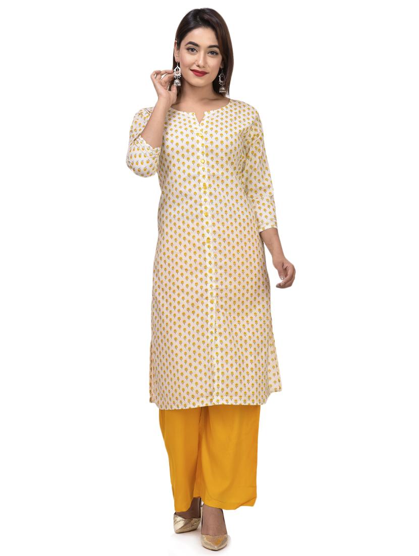 floral straight kurta - 17896294 - Zoom Image - 1