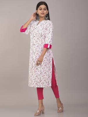 floral printed straight kurta - 17896300 - Standard Image - 2