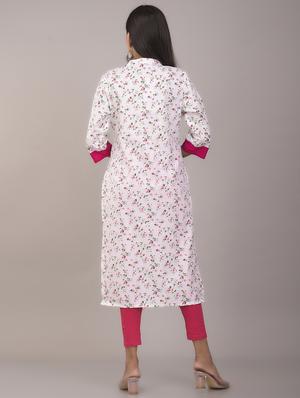 floral printed straight kurta - 17896300 - Standard Image - 3