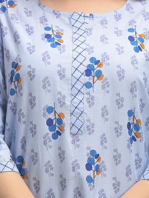 round neck printed nightwear pajama set - 17896302 - Standard Image - 3