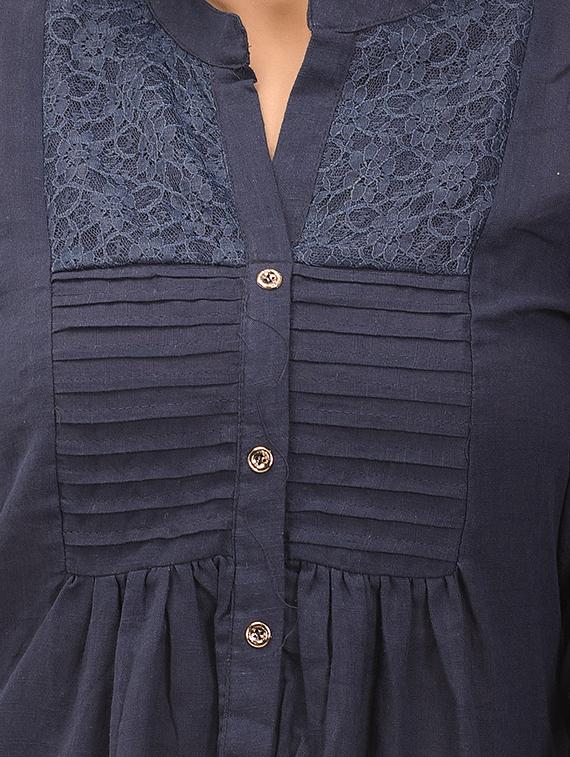mandarin neck solid top - 17896314 - Zoom Image - 4