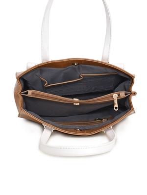 brown leatherette (pu) regular handbag - 17896318 - Standard Image - 3