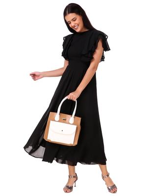 brown leatherette (pu) regular handbag - 17896318 - Standard Image - 5