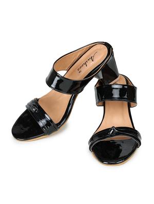 black synthetic slip on sandals - 17896544 - Standard Image - 3