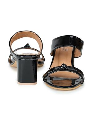 black synthetic slip on sandals - 17896544 - Standard Image - 4