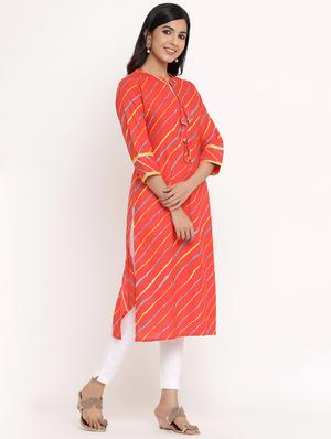 leheriya printed straight kurta - 17896741 - Standard Image - 2