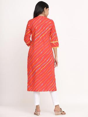 leheriya printed straight kurta - 17896741 - Standard Image - 3