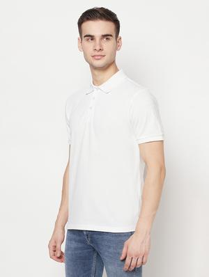 white solid polo t-shirt - 17897157 - Standard Image - 2