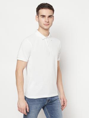 white solid polo t-shirt - 17897157 - Standard Image - 3