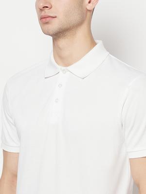 white solid polo t-shirt - 17897157 - Standard Image - 5
