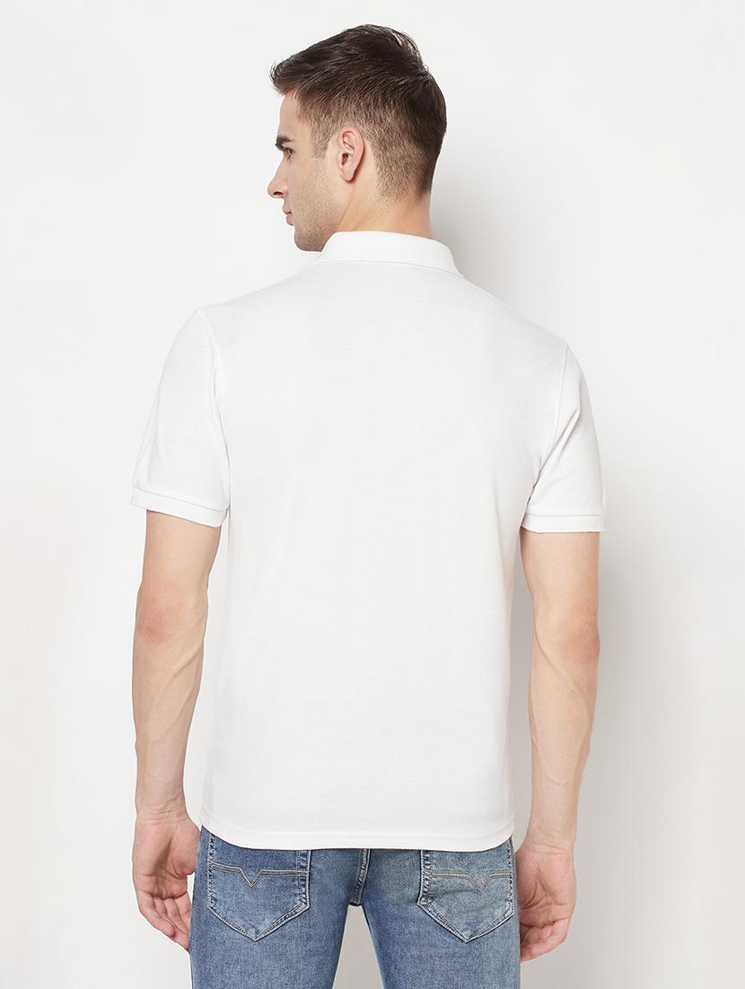 white solid polo t-shirt - 17897157 - Zoom Image - 4