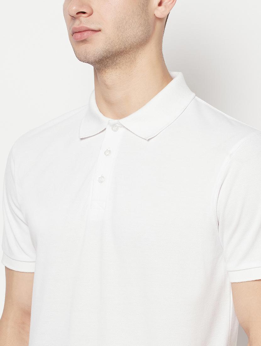 white solid polo t-shirt - 17897157 - Zoom Image - 5