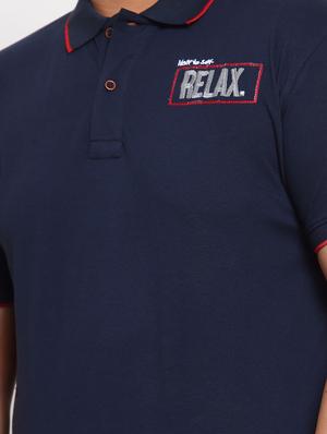 plus navy blue printed polo t-shirt - 17897263 - Standard Image - 5