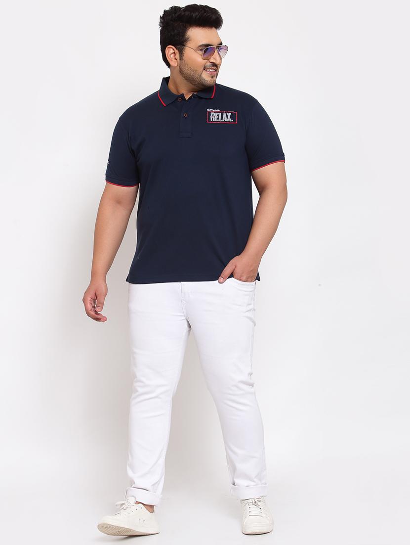 plus navy blue printed polo t-shirt - 17897263 - Zoom Image - 4