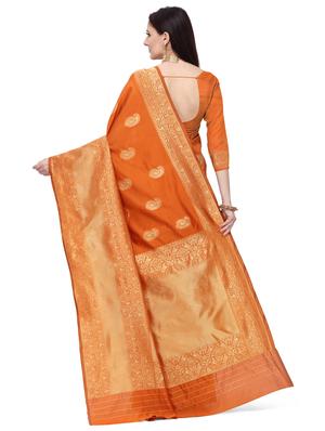 ethnic motifs banarasi saree with blouse - 17897391 - Standard Image - 2