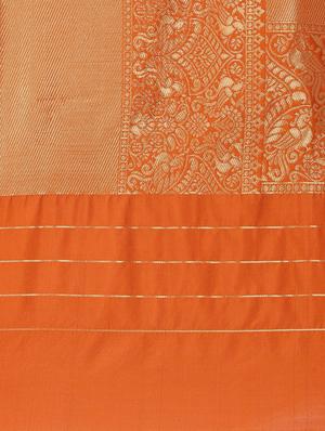 ethnic motifs banarasi saree with blouse - 17897391 - Standard Image - 4