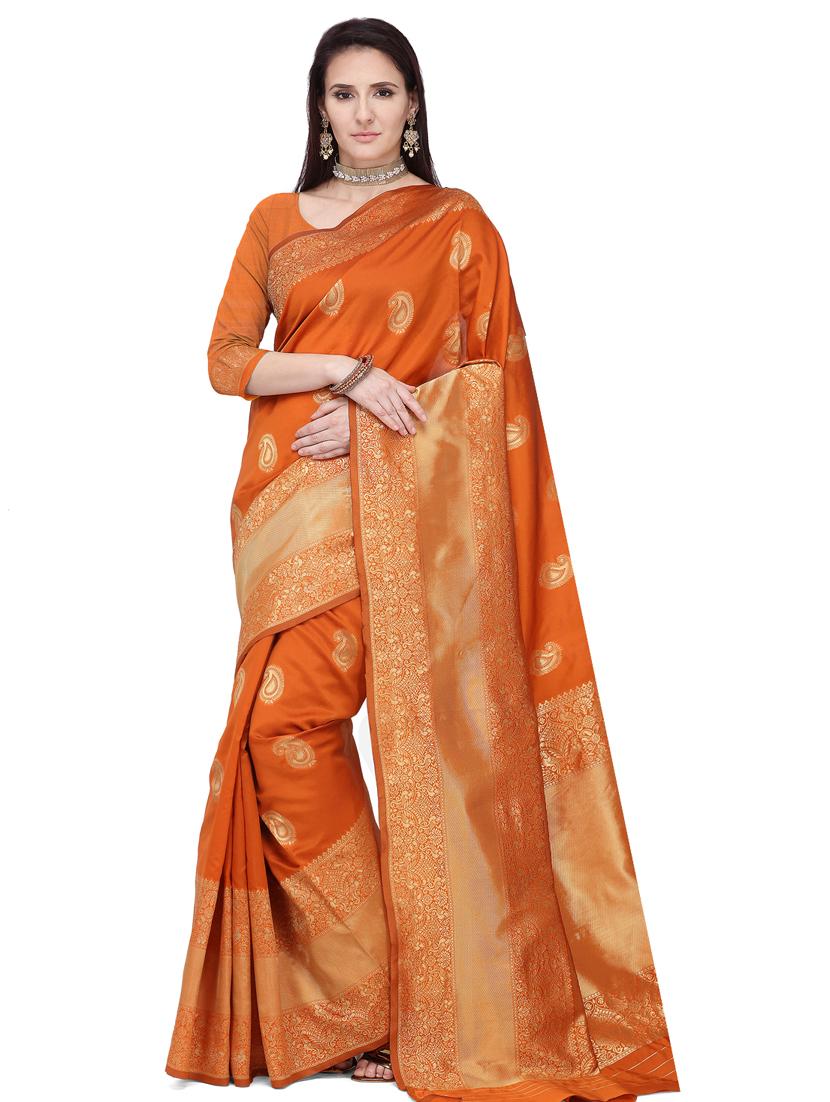 ethnic motifs banarasi saree with blouse - 17897391 - Zoom Image - 1