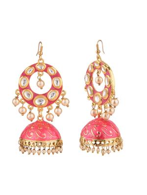 kundan floral jhumka earrings set - 17897635 - Standard Image - 2