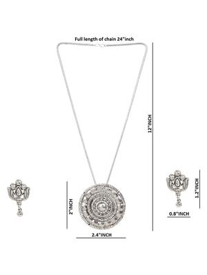 antique pendant chain necklace earrings set for women - 17898475 - Standard Image - 5
