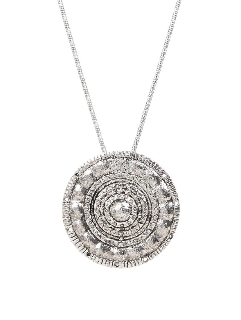 antique pendant chain necklace earrings set for women - 17898475 - Zoom Image - 2