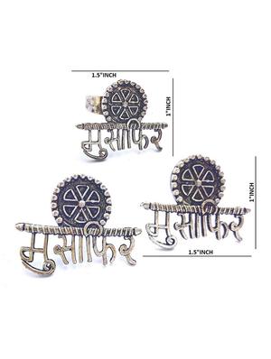 set of 2 oxidised combo earrings - 17898633 - Standard Image - 4