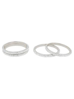 white cubic zirconia crystal bangle (4 pc) - 17899061 - Standard Image - 2