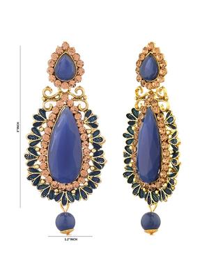 crystal kundan maang tikka with earrings set - 17899847 - Standard Image - 3