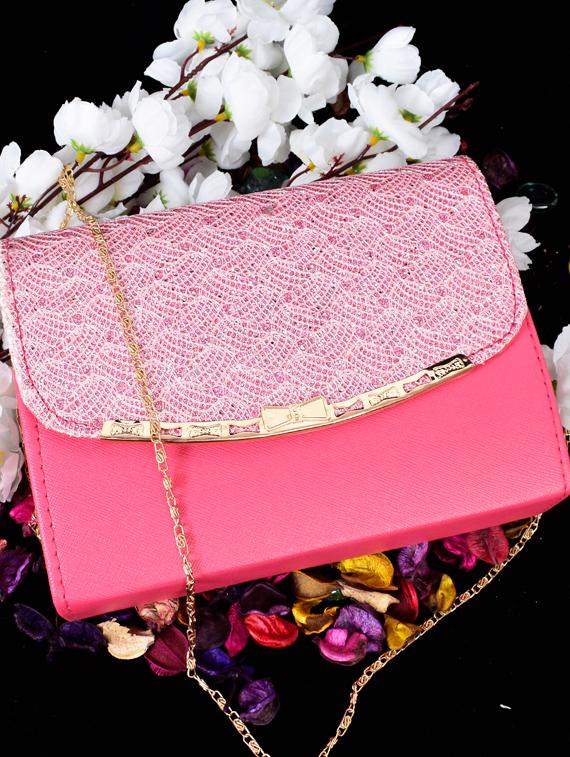 pink leatherette (pu) regular sling bag - 17900153 - Zoom Image - 6