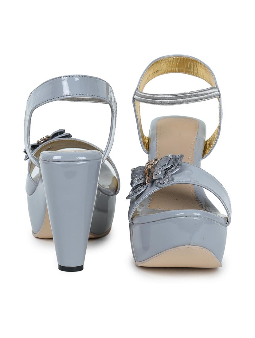 grey synthetic back strap sandals - 17900198 - Zoom Image - 3